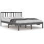 vidaXL Estructura de cama de madera maciza de pino gris 200x200 cm vidaXL Estructura de cama de madera maciza de pino gris 200x200 cm