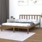 vidaXL Estructura de cama doble madera maciza marrón miel 120x190 cm