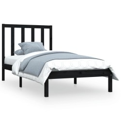 vidaXL Estructura de cama de madera maciza de pino negro 90x200 cm