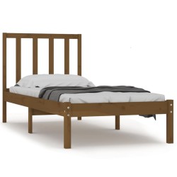 vidaXL Estructura de cama madera maciza pino marrón miel 100x200 cm