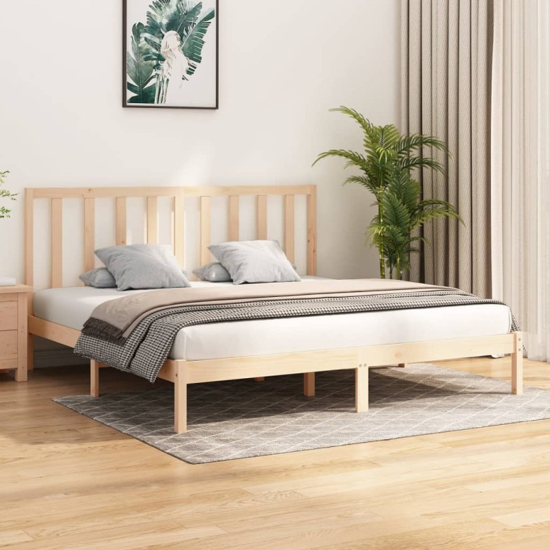 vidaXL Estructura de cama de madera maciza de pino 200x200 cm vidaXL Estructura de cama de madera maciza de pino 200x200 cm