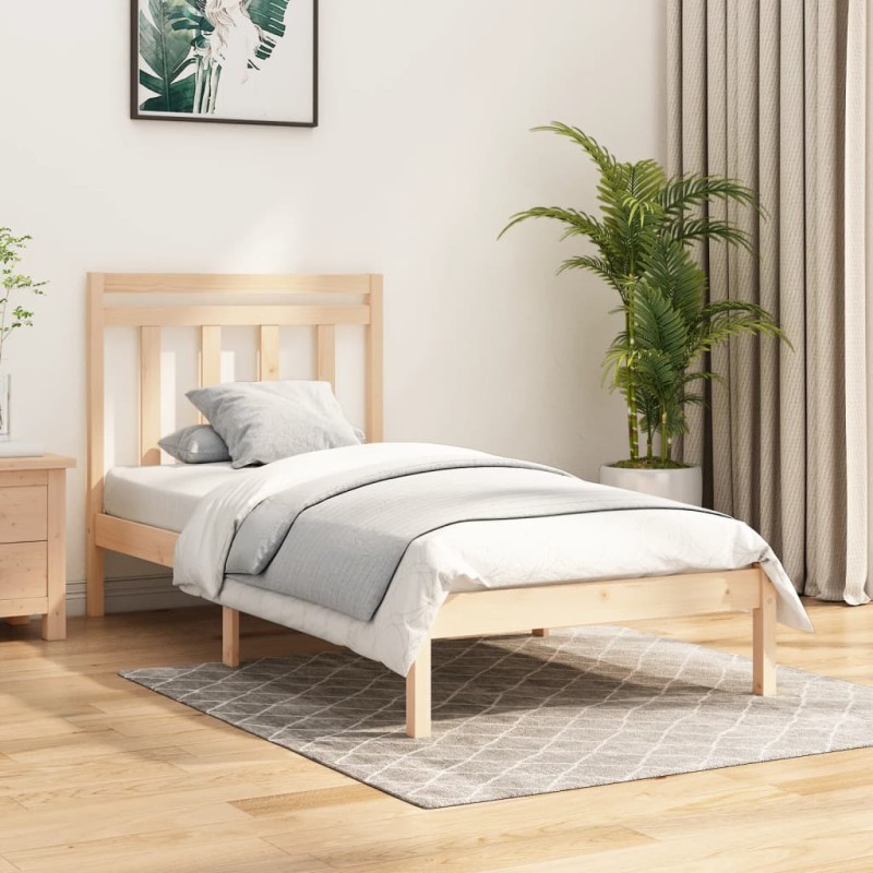 vidaXL Estructura de cama madera maciza 75x190 cm