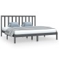 vidaXL Estructura de cama de madera maciza de pino gris 200x200 cm vidaXL Estructura de cama de madera maciza de pino gris 200x200 cm