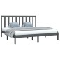 vidaXL Estructura de cama de madera maciza de pino gris 200x200 cm vidaXL Estructura de cama de madera maciza de pino gris 200x200 cm