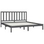 vidaXL Estructura de cama de madera maciza de pino gris 200x200 cm vidaXL Estructura de cama de madera maciza de pino gris 200x200 cm