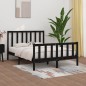vidaXL Estructura de cama matrimonial madera maciza negra 135x190 cm vidaXL Estructura de cama matrimonial madera maciza negra 135x190 cm