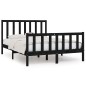 vidaXL Estructura de cama matrimonial madera maciza negra 135x190 cm vidaXL Estructura de cama matrimonial madera maciza negra 135x190 cm