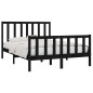 vidaXL Estructura de cama matrimonial madera maciza negra 135x190 cm vidaXL Estructura de cama matrimonial madera maciza negra 135x190 cm
