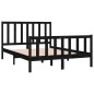 vidaXL Estructura de cama matrimonial madera maciza negra 135x190 cm vidaXL Estructura de cama matrimonial madera maciza negra 135x190 cm