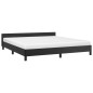 vidaXL Estructura de cama con cabecero cuero sintético negro 180x200cm vidaXL Estructura de cama con cabecero cuero sintético negro 180x200cm