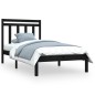 vidaXL Estructura de cama madera maciza negro 100x200 cm vidaXL Estructura de cama madera maciza negro 100x200 cm