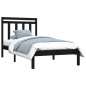 vidaXL Estructura de cama madera maciza negro 100x200 cm vidaXL Estructura de cama madera maciza negro 100x200 cm