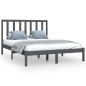 vidaXL Estructura de cama de madera maciza de pino gris 140x190 cm vidaXL Estructura de cama de madera maciza de pino gris 140x190 cm