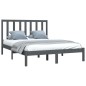 vidaXL Estructura de cama de madera maciza de pino gris 140x190 cm vidaXL Estructura de cama de madera maciza de pino gris 140x190 cm