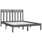 vidaXL Estructura de cama doble madera maciza gris 135x190 cm