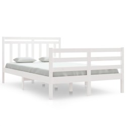 vidaXL Estructura cama madera maciza doble pequeña blanco 120x190 cm