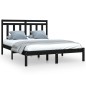 vidaXL Estructura de cama madera maciza king size negro 150x200 cm vidaXL Estructura de cama madera maciza king size negro 150x200 cm