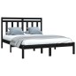 vidaXL Estructura de cama madera maciza king size negro 150x200 cm vidaXL Estructura de cama madera maciza king size negro 150x200 cm