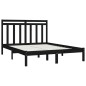 vidaXL Estructura de cama madera maciza king size negro 150x200 cm vidaXL Estructura de cama madera maciza king size negro 150x200 cm