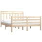 vidaXL Estructura de cama de matrimonio madera maciza 135x190 cm