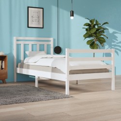 vidaXL Estructura de cama madera maciza blanco 90x200 cm