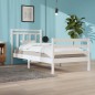 vidaXL Estructura de cama madera maciza blanco 90x200 cm vidaXL Estructura de cama madera maciza blanco 90x200 cm