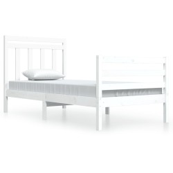 vidaXL Estructura de cama madera maciza blanco 90x200 cm