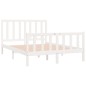 vidaXL Estructura de cama de madera maciza blanca 140x190 cm
