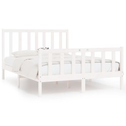 vidaXL Estructura de cama doble pequeña madera maciza blanca 120x190cm