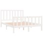 vidaXL Estructura de cama doble pequeña madera maciza blanca 120x190cm vidaXL Estructura de cama doble pequeña madera maciza blanca 120x190cm