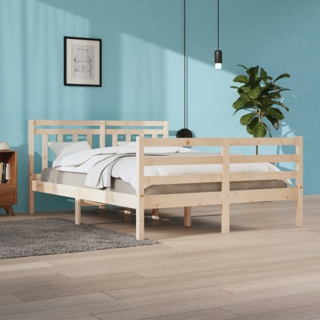 vidaXL Estructura de cama madera maciza 140x200 cm