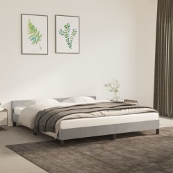 vidaXL Estructura de cama con cabecero terciopelo gris claro 180x200cm