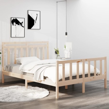 vidaXL Estructura de cama de madera maciza 140x190 cm