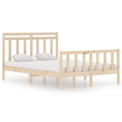 vidaXL Estructura de cama de madera maciza 140x190 cm