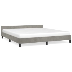 vidaXL Estructura de cama con cabecero terciopelo gris claro 180x200cm