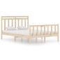 vidaXL Estructura de cama de matrimonio madera maciza 135x190 cm vidaXL Estructura de cama de matrimonio madera maciza 135x190 cm