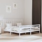 vidaXL Estructura de cama madera maciza blanca 200x200 cm vidaXL Estructura de cama madera maciza blanca 200x200 cm