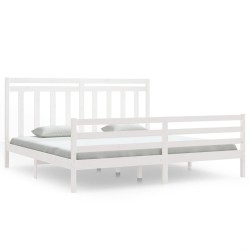 vidaXL Estructura de cama madera maciza blanca 200x200 cm