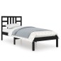 vidaXL Estructura de cama individual madera maciza negra 75x190 cm vidaXL Estructura de cama individual madera maciza negra 75x190 cm