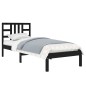 vidaXL Estructura de cama individual madera maciza negra 75x190 cm vidaXL Estructura de cama individual madera maciza negra 75x190 cm