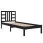 vidaXL Estructura de cama individual madera maciza negra 75x190 cm vidaXL Estructura de cama individual madera maciza negra 75x190 cm