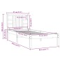 vidaXL Estructura de cama individual madera maciza negra 75x190 cm vidaXL Estructura de cama individual madera maciza negra 75x190 cm