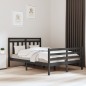 vidaXL Estructura de cama de madera maciza gris 140x200 cm vidaXL Estructura de cama de madera maciza gris 140x200 cm