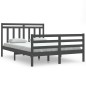 vidaXL Estructura de cama de madera maciza gris 140x200 cm vidaXL Estructura de cama de madera maciza gris 140x200 cm