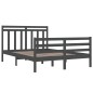 vidaXL Estructura de cama de madera maciza gris 140x200 cm vidaXL Estructura de cama de madera maciza gris 140x200 cm