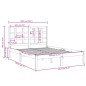 vidaXL Estructura de cama de matrimonio madera maciza 135x190 cm vidaXL Estructura de cama de matrimonio madera maciza 135x190 cm