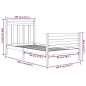vidaXL Estructura de cama madera maciza marrón miel 100x200 cm vidaXL Estructura de cama madera maciza marrón miel 100x200 cm