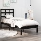 vidaXL Estructura de cama madera maciza negro 100x200 cm vidaXL Estructura de cama madera maciza negro 100x200 cm