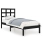 vidaXL Estructura de cama madera maciza negro 100x200 cm vidaXL Estructura de cama madera maciza negro 100x200 cm