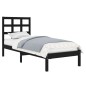 vidaXL Estructura de cama madera maciza negro 100x200 cm vidaXL Estructura de cama madera maciza negro 100x200 cm